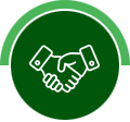 A handshake icon