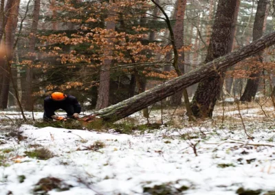 A crew member during winter services in Southington, CT